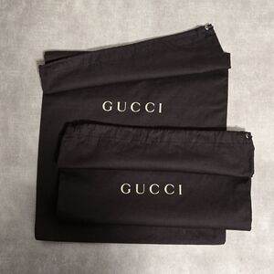 Gucci dustbags (2), 100% cotton, brown, 12"×18", unused